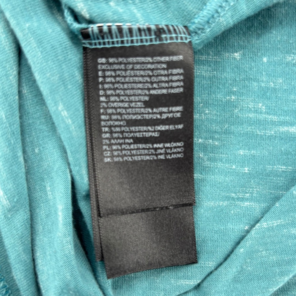 The North Face Womens Teal Space Dye Split V-Neck Tank Top Size L Curved Hem - Picture 10 of 12